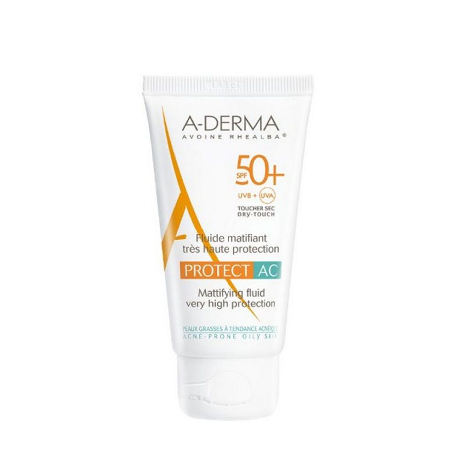 A-Derma Protect AC Fluide Matifiant Visage SPF50+, 40ml