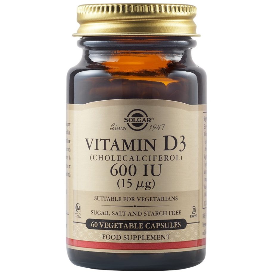 Solgar Vitamin D3 600 IU 60 φυτικές κάψουλες