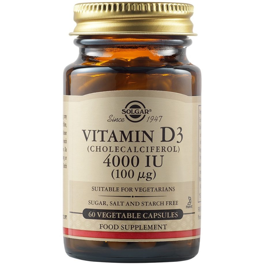 Solgar Vitamin D3 (Cholecalciferol) 4000 IU (100 μg) 60 φυτικές κάψουλες