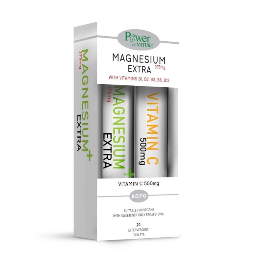 Power Health Magnesium extra 375mg & Vitamin C 500mg 2 x 20
