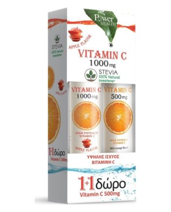 Power Health Vitamin C 1.000mg Στέβια & Vitamin C 500mg 20+24 eff