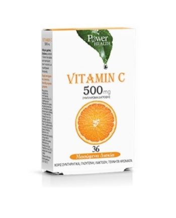 Power Health Vitamin C 500mg (With Stevia) 36 μασώμενες ταμπλέτες