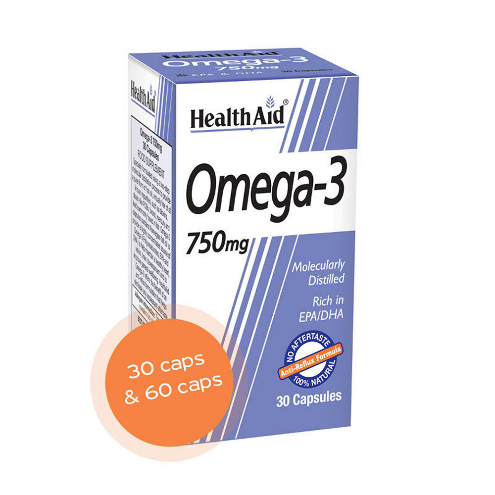 HealthAid Omega-3, 750mg, 30 και 60 κάψουλες