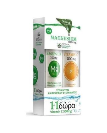Power Health Magnesium 300mg & Vitamin C 500mg 2 x 20 δισκία