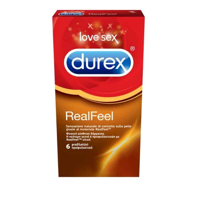 Durex RealFeel, Προφυλακτικά από Προηγμένο Υλικό χωρίς Λάτεξ για πιό Φυσική Αίσθηση 6 τεμ. φυσική αίσθηση δέρματος