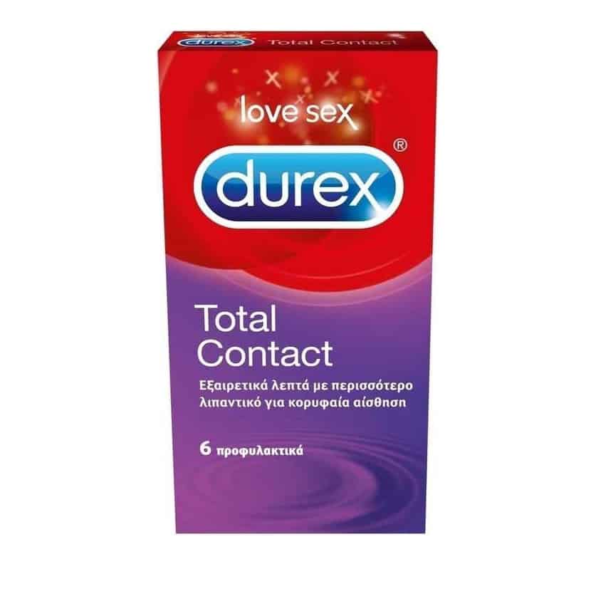 Durex Προφυλακτικά Total Contact 6 τεμ. λεπτά με λιπαντικό