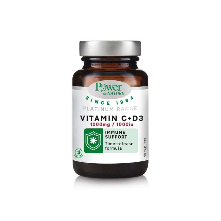 Power Health Platinum Range Vitamin  C 1000mg & D3 1000iu Time Release, 30caps