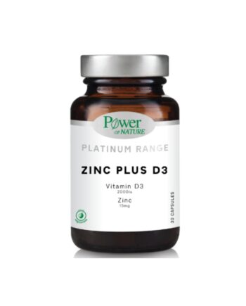 Power of Nature Platinum Range Zinc Plus D3, 30caps