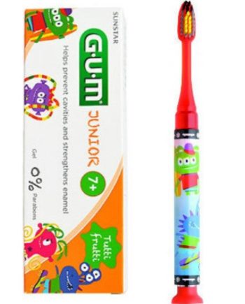 Gum Set Junior Light-Up Ροζ Soft Οδοντόβουρτσα + Δώρο Junior Οδοντόκρεμα 7-12 Ετών Tutti Frutti 50ml
