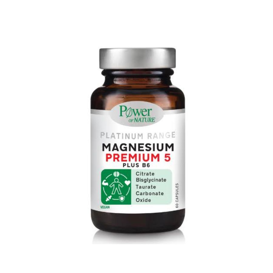 Power Health Platinum Magnesium Premium 5 Συμπλήρωμα Διατροφής για το Μυϊκό & Νευρικό Σύστημα, 60caps