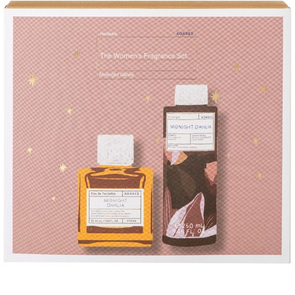 Korres Promo Gift Set The Women's Fragrance Set Midnight Dahlia Eau De Toilette 50ml & Scented Showergel 250ml