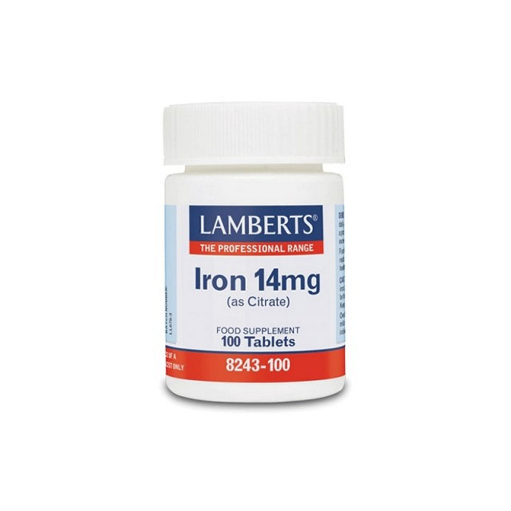 Lamberts Iron 14mg Citrate 100 Tablets