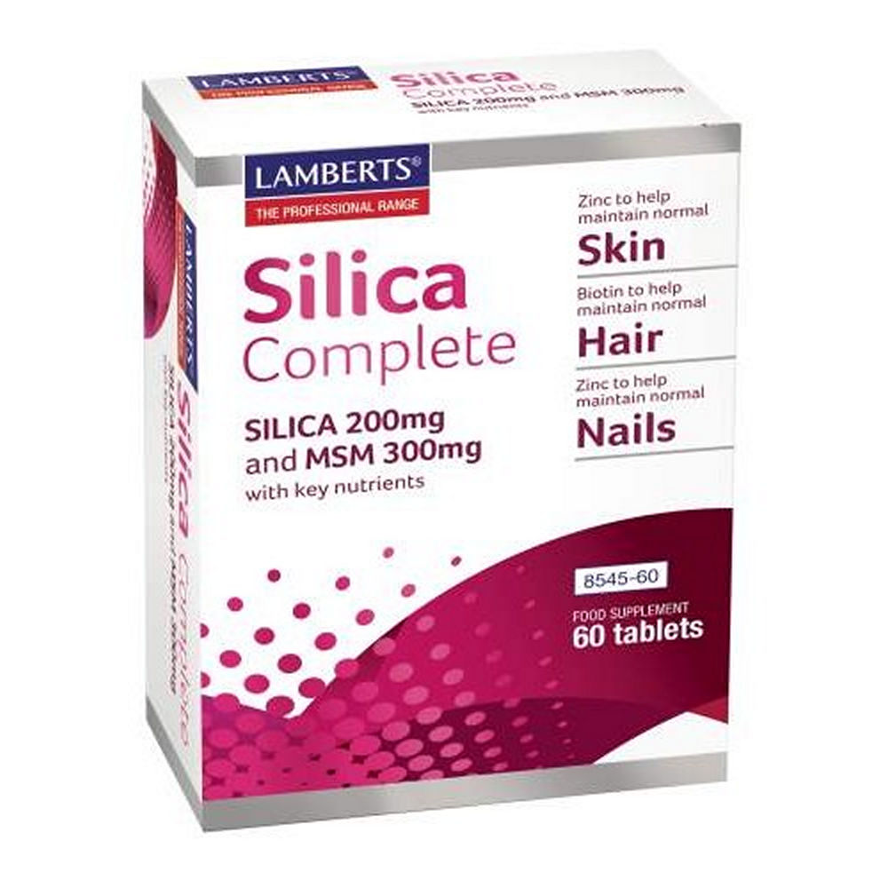 Lamberts Silica Complete, 200mg & MSM 300mg Skin Hair & Nails 60Tabs