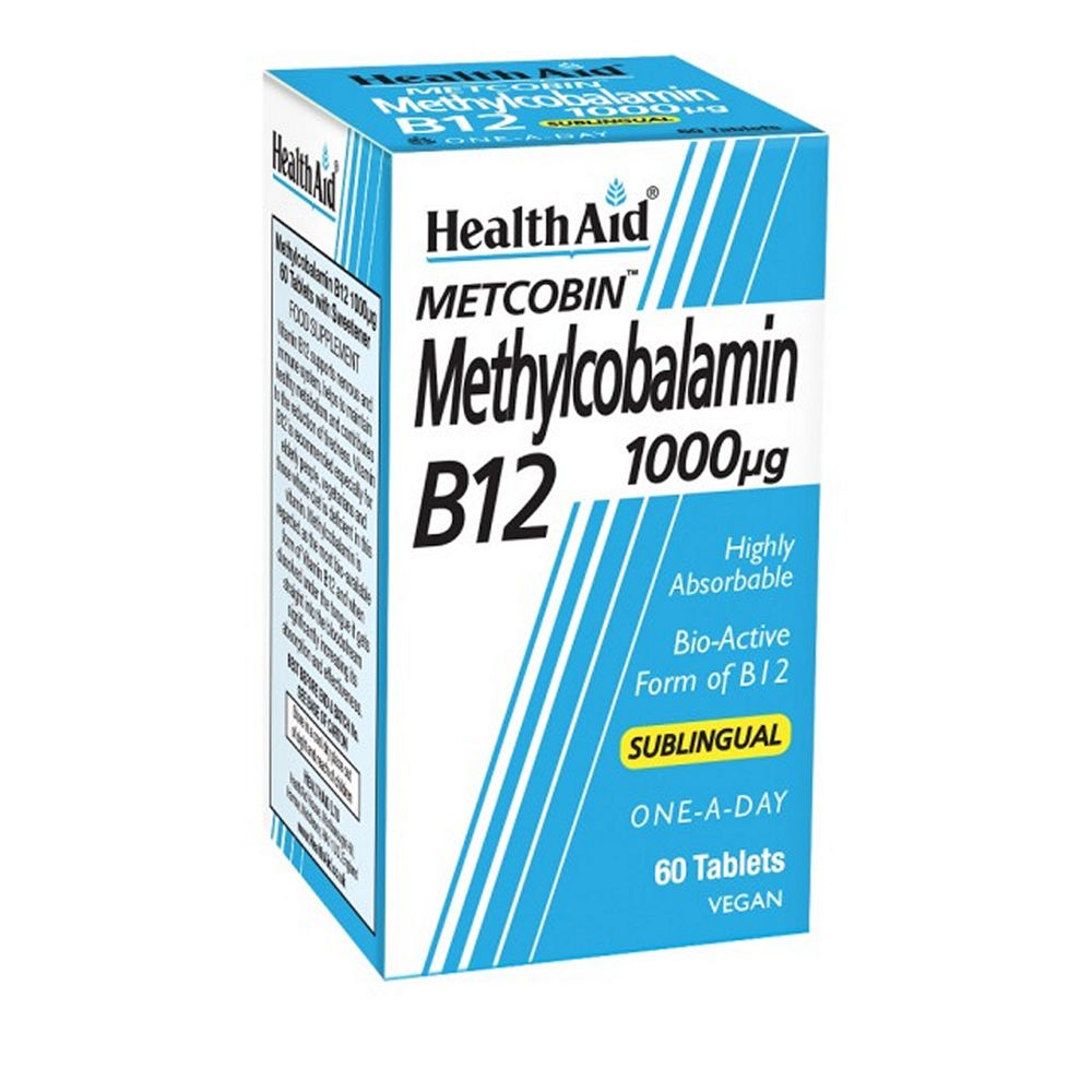 Health Aid Methylcobalamin Metcobin B12 1000mg 60tabs