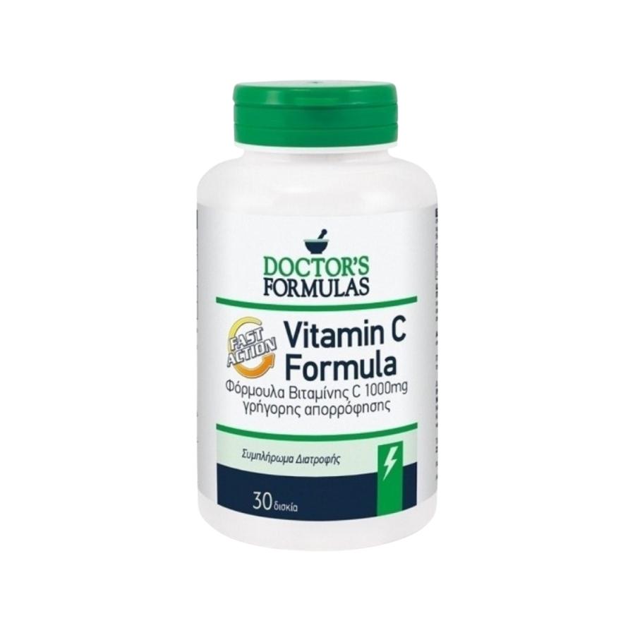 Doctors Formulas VITAMIN C FORMULA FAST ACTION Βιταμίνη C 1000mg Γρήγορης Απορρόφησης 30caps