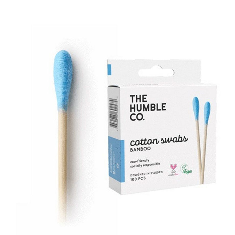 The Humble Co Cotton Swabs Blue 100pack