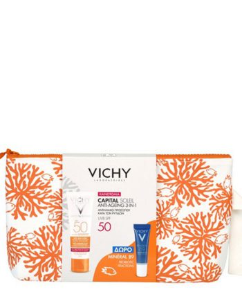 Vichy Pouch Capital Soleil Anti-Ageing 3 in 1 Spf 50+ 50 ml & Mineral 89 Probiotic 10ml
