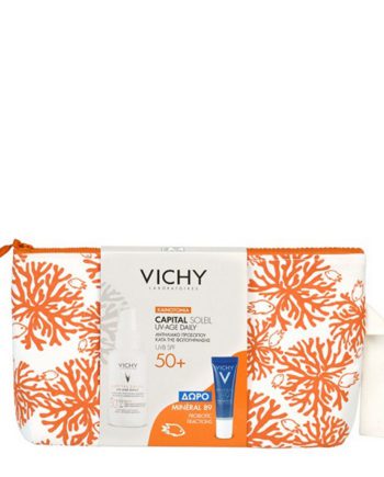 Vichy Pouch Capital Soleil Uv-Age Daily Spf50+ 40ml & Mineral 89 Probiotic 10ml