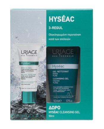 Uriage Promo Pack Hyseac 3-Regul Soin Global, 40ml & Δώρο Hyseac Cleansing Gel, 50ml