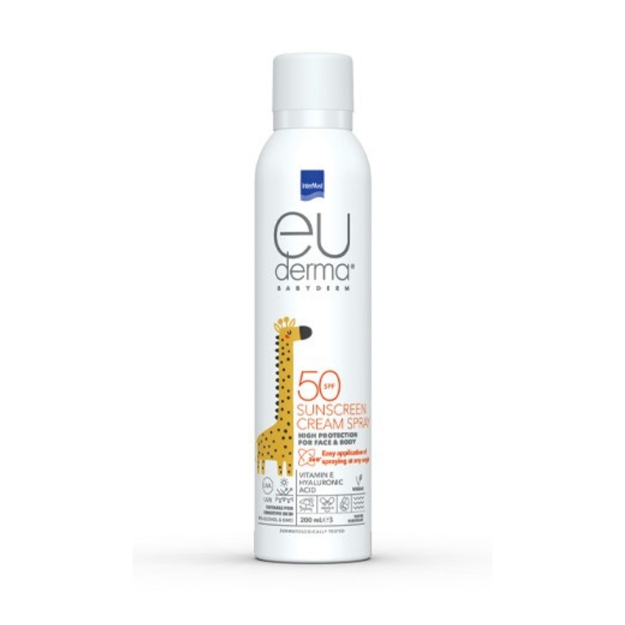 Intermed Euderma Babyderm Sunscreen Cream Spray SPF50 200ml