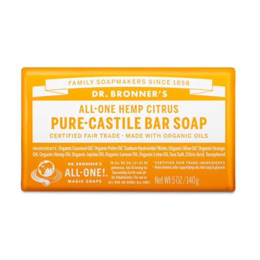Dr Bronners Pure Castille Bar Soap Citrus