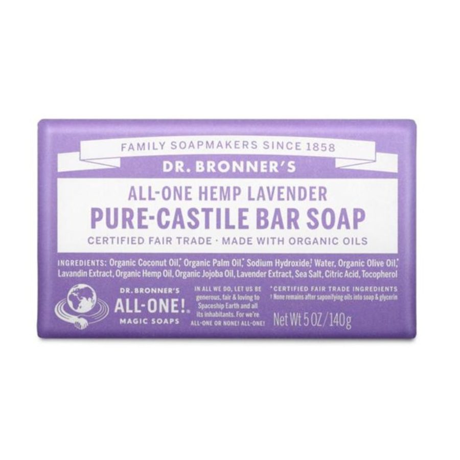 Dr Bronners Pure Castille Bar Soap Lavender