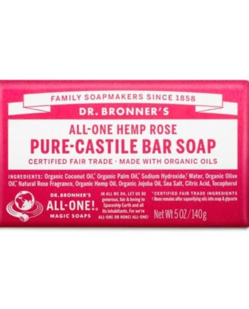 Dr Bronners Pure Castille Bar Soap Rose