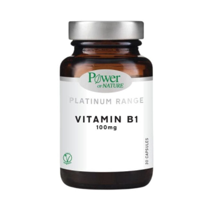 Το Power of Nature Platinum Range Vitamin B1 100 mg είναι ένα διατροφικό συμπλήρωμα με θειαμίνη (Β1) σε πολύ υψηλή περιεκτικότητα