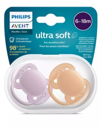 Philips Avent Ultra Soft Ορθοδοντική Πιπίλα Σιλικόνης 6-18m, 2τεμ