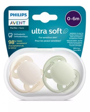 Philips Avent Ultra Soft (SCF091/32) Ορθοδοντική Πιπίλα Σιλικόνης 0-6m, 2τεμ