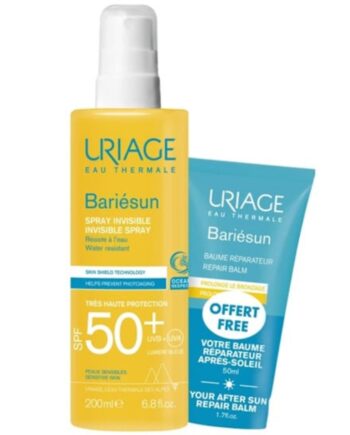 Uriage Promo Bariesun Invisible Spray SPF50+ Αντηλιακό για Ευαίσθητο Δέρμα, 200ml & Δώρο Bariesun Repair Balm, 50ml, 1σετ