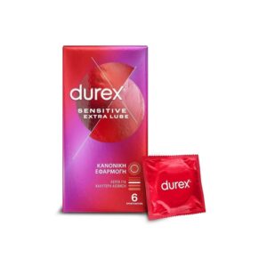 Durex Sensitive Extra Lube Προφυλακτικα με Εξτρα Λιπανση Κανονικη Εφαρμογη, 6τμχ