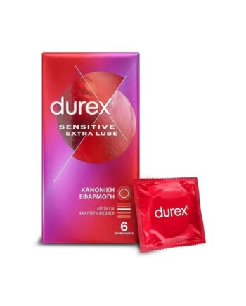 Durex Sensitive Extra Lube Προφυλακτικά με Έξτρα Λίπανση Κανονική Εφαρμογή, 6τμχ