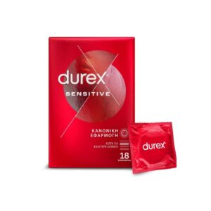 Durex Sensitive Thin Feel Προφυλακτικα με Κανονικη Εφαρμογη 18 τεμ