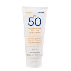 Korres Yoghurt Sunscreen Emulsion Body & Face Αντηλιακο Γαλακτωμα Σωματος & Προσωπου SPF50, 200ml
