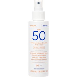 Korres Yoghurt Sunscreen Spray Emulsion Body & Face SPF50 Αντηλιακο Γαλακτωμα Σπρει για Σωμα &...