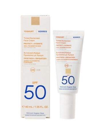 Korres Yoghurt Tinted Sunscreen Face Cream SPF50 Αντηλιακή Κρέμα Προσώπου με Χρώμα, 50ml