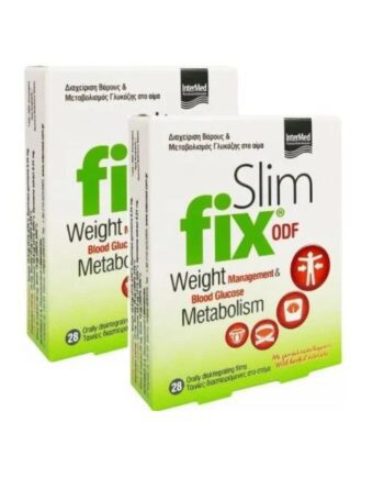 1+1 Intermed Slim fix ODF-Συμπλήρωμα Διατροφής για την Ενίσχυση του Μεταβολισμού, 2x28 Διασπειρόμενες Ταινίες