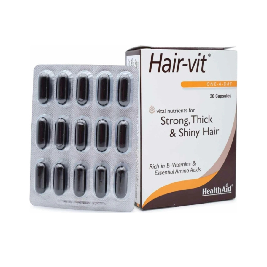 Health Aid Hair-vit, Strong, Thick & Shiny Hair, Συνδυασμος Βιταμινων για Δυναμη, Ογκο & Λαμπερα...