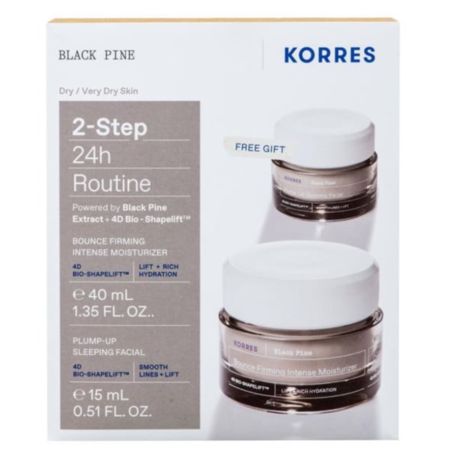 Korres 2-Step 24h Routine Promo Μαυρη Πευκη 4D Κρεμα Ημερας Συσφιξης & Lifting για Ξηρες...