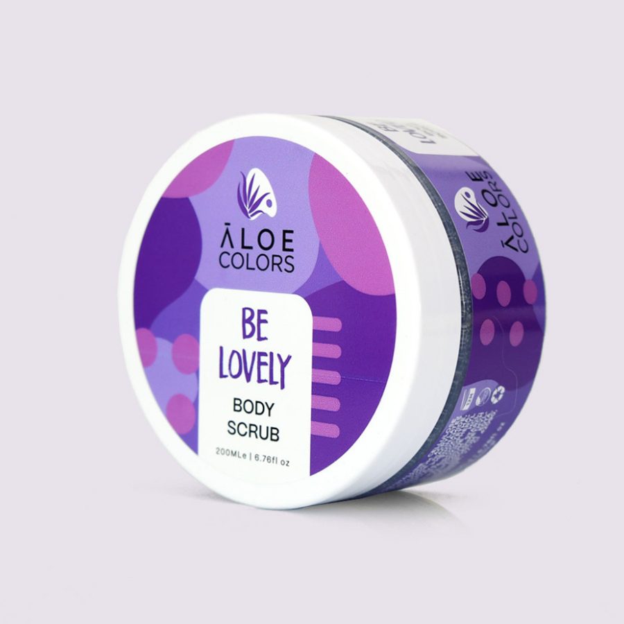 Body Scrub Be Lovely Aloe Colors με βιολογική αλόη για απαλή απολέπιση ιδανική για όλα τα δέρματα.