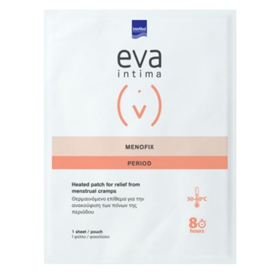 Intermed Eva Intima Menofix Period Patch Αυτοκόλλητο Θερμαινόμενο Επίθεμα για την Ανακούφιση των Πόνων Περιόδου, 1τεμ