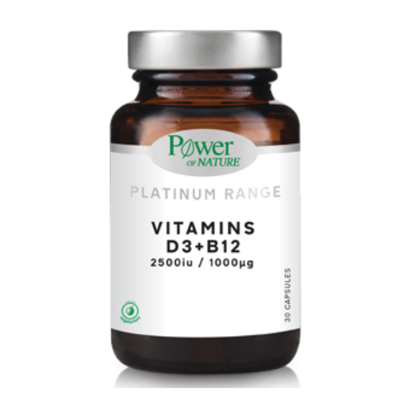 Power Of Nature Platinum Range Vitamins D3 & B12 30 κάψουλες.