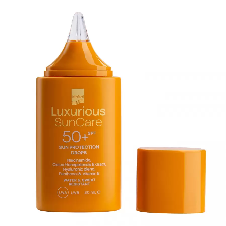 Intermed Luxurious SunCare Sun Protection Drops Αντηλιακό Γαλάκτωμα Προσώπου SPF 50+, 30ml