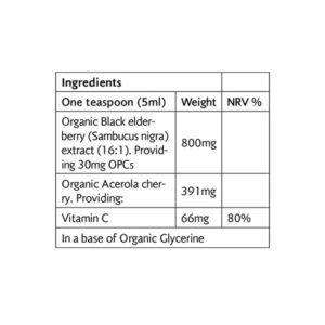 Viridian Organic Elderberry Extract & Vit C, 100ml (1)