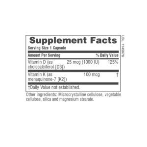 Natures Plus Vitamins D3 1000IU & K2 100mcg, 90caps (1)