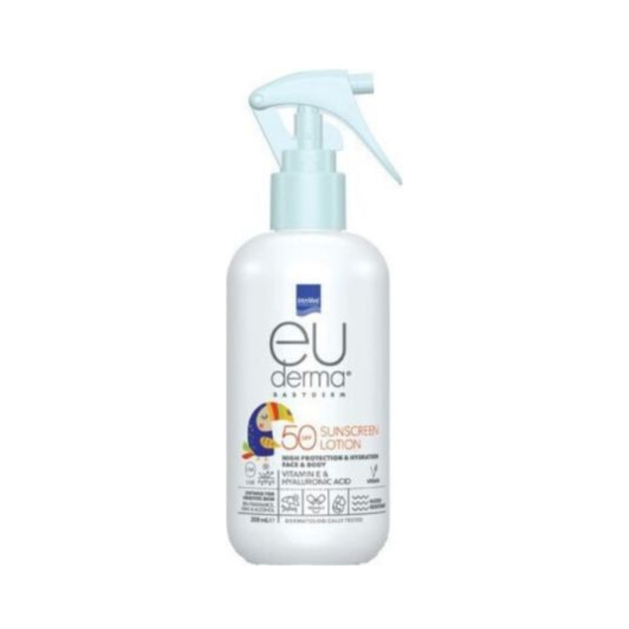 InterMed Euderma Baby Lotion Λεπτόρρευστο Βρεφικό Αντιηλιακό Γαλάκτωμα Για Πρόσωπο & Σώμα SPF50 200ml