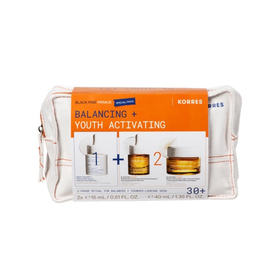 Korres Promo Black Pine Primus  Wrinkle Defying Day Cream 40ml +6xHA Wrinkle Smoothing Serum 15ml +Smart Yoghurt Super Serum 15ml