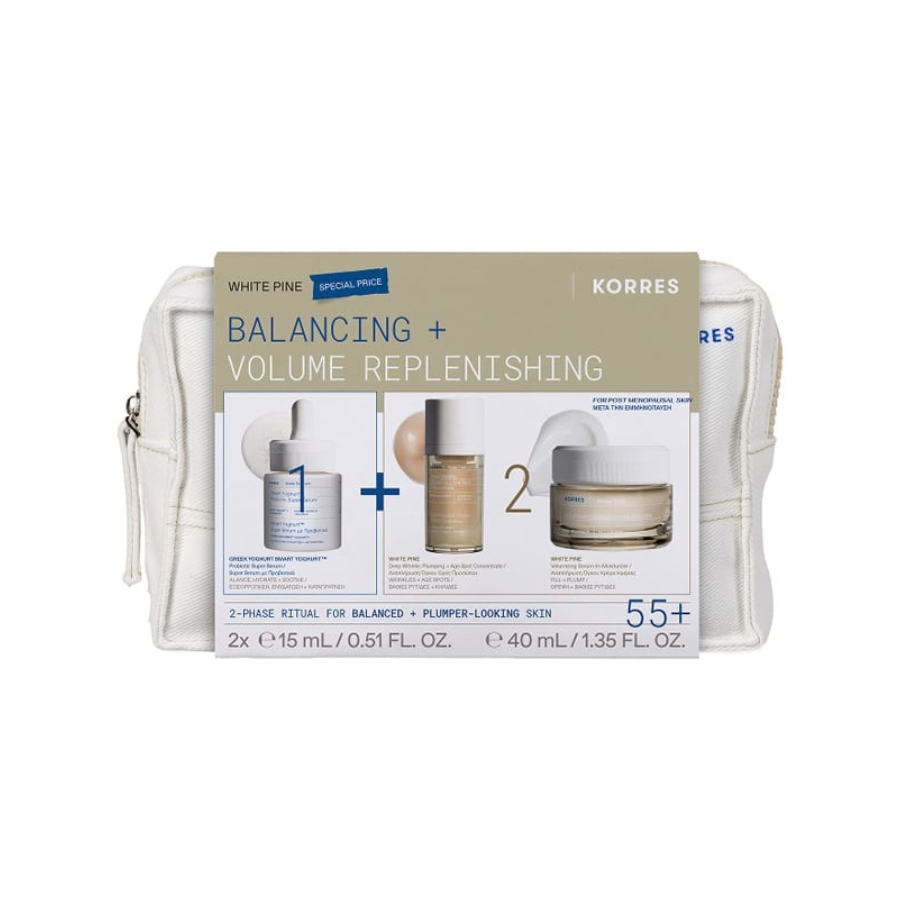 Korres Promo White Pine Volumizing Serum-in-Moisturizer Κρέμα Ημέρας για Κανονικές/Μικτές Επιδερμίδες, 40ml +Wrinkle Plumping & Age Spot Serum 15ml+Smart Yoghurt Super Serum 15ml