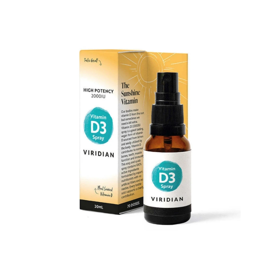 Viridian Vitamin D3 2000iu Spray, 20ml